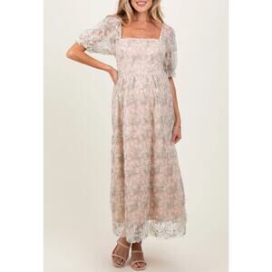 NWT In February Tulle Floral Midi Dress Large Embroidery Overlay Ethereal Fairy